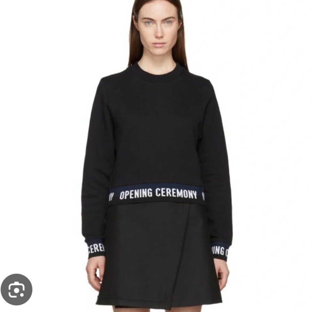 Opening Ceremony Logo 100% Black Top Size Small